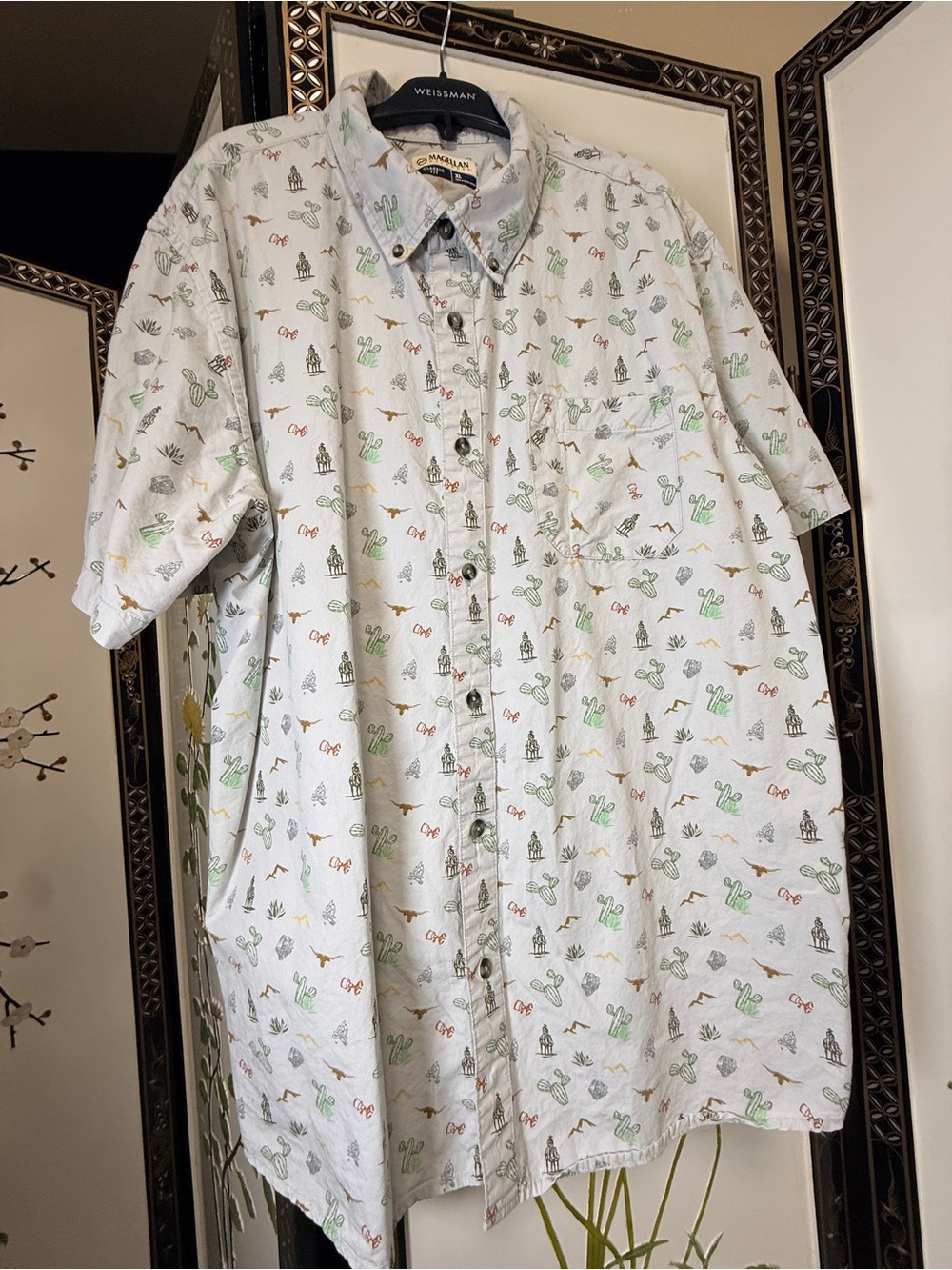 Magellan Outdoors Desert Western Print Button Down Shirt XL